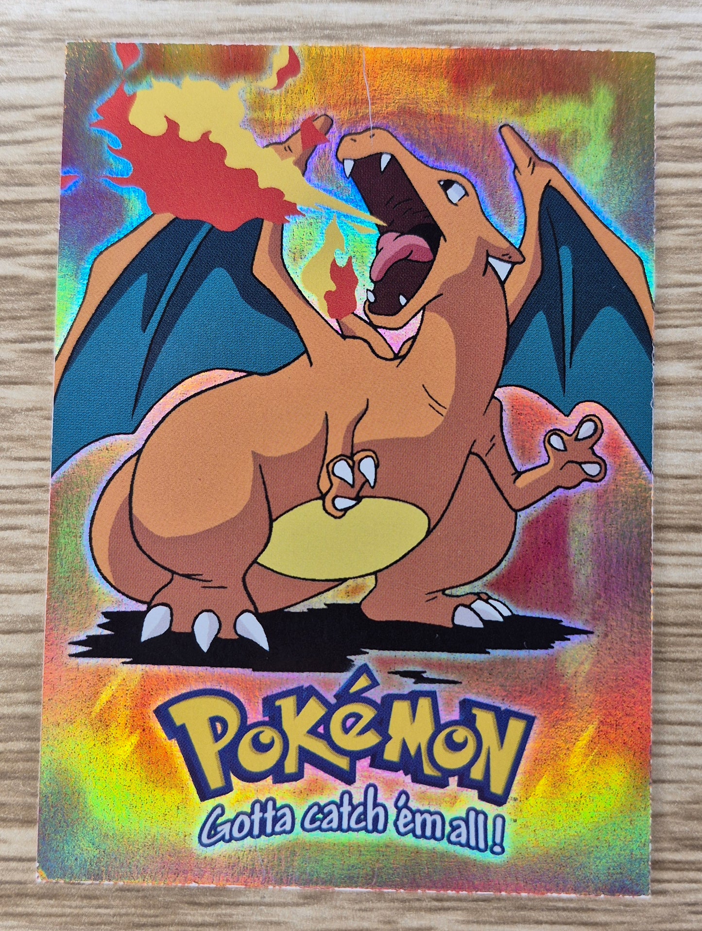 1999 Pokemon #06 Charizard(E6 of 12)Stage 3 Topps Movie Edition Black Label Holo - LP