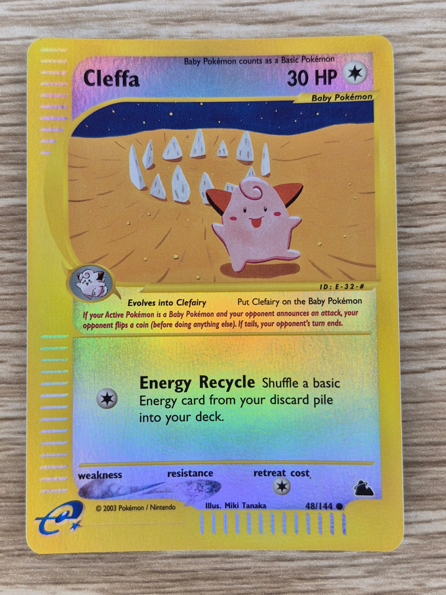 2003 Cleffa 48/144 Skyridge Reverse holo NM Pokemon TCG
