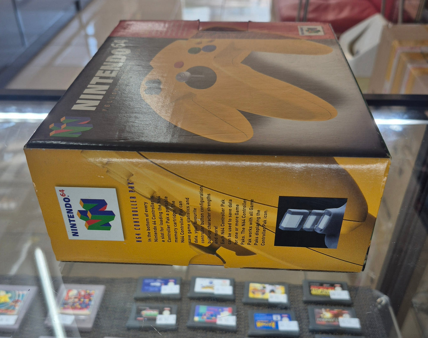 Nintendo N64 Yellow Controller In Box,Tested,no insert Box in Excellent Condition