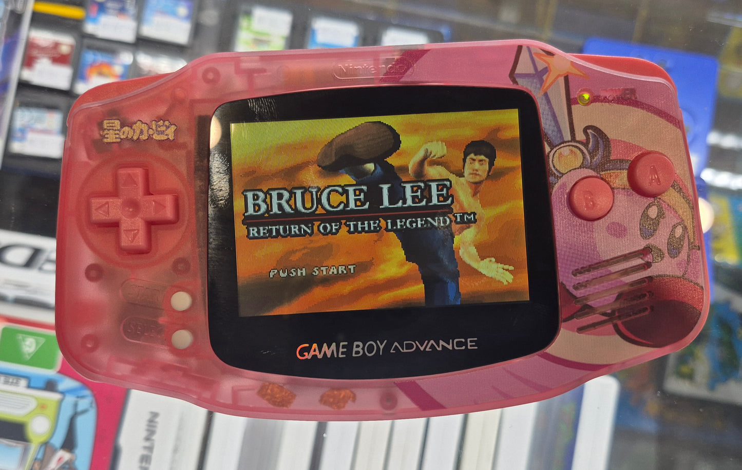 2000 Nintendo Gameboy Advance AGB-001 Brand new Pink Kiby case,IPS Backlit screen w/color brightness adjustable touch