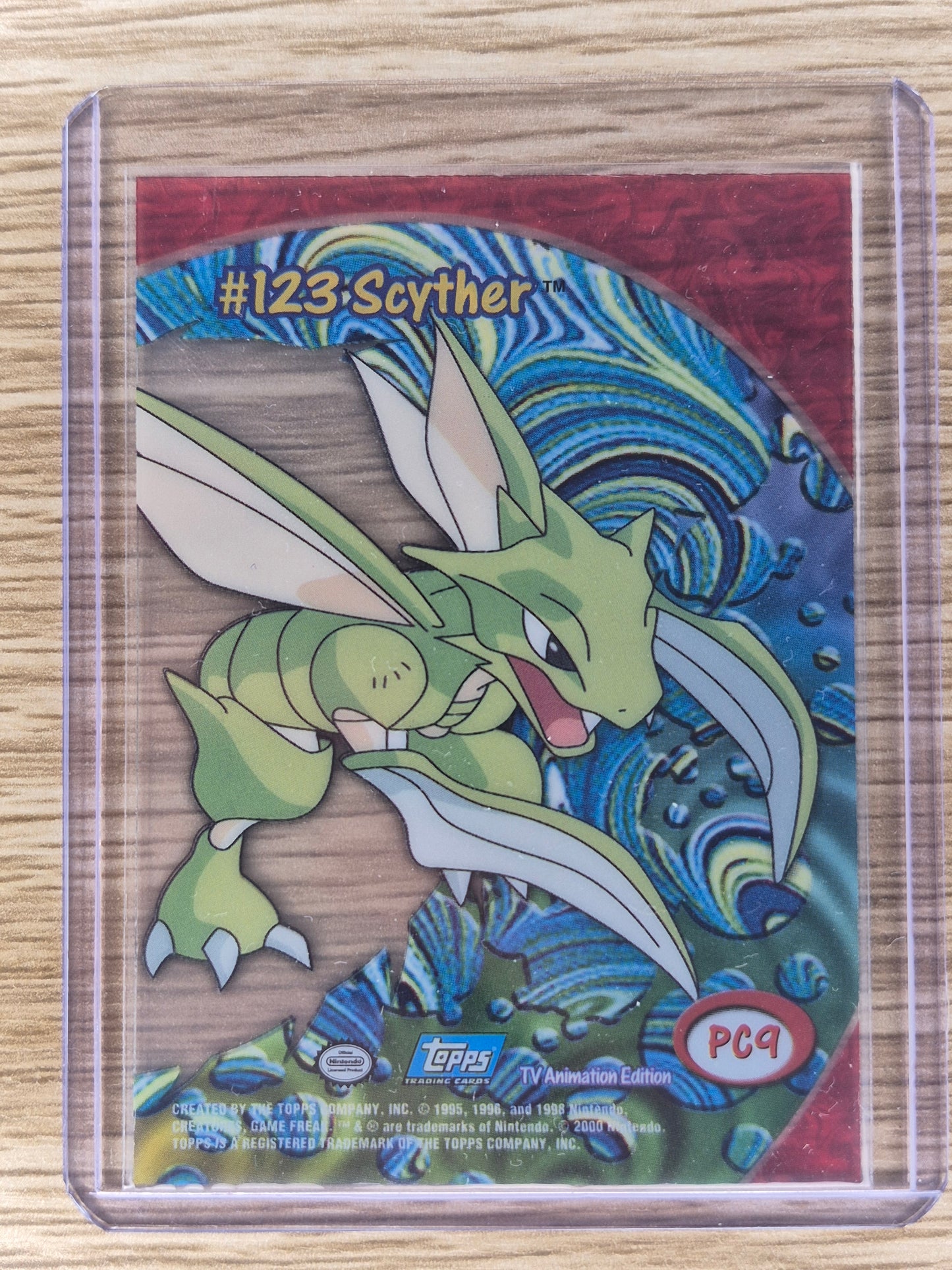 2000 Topps Pokemon Scyther #123 Clear Card PC9 Vintage