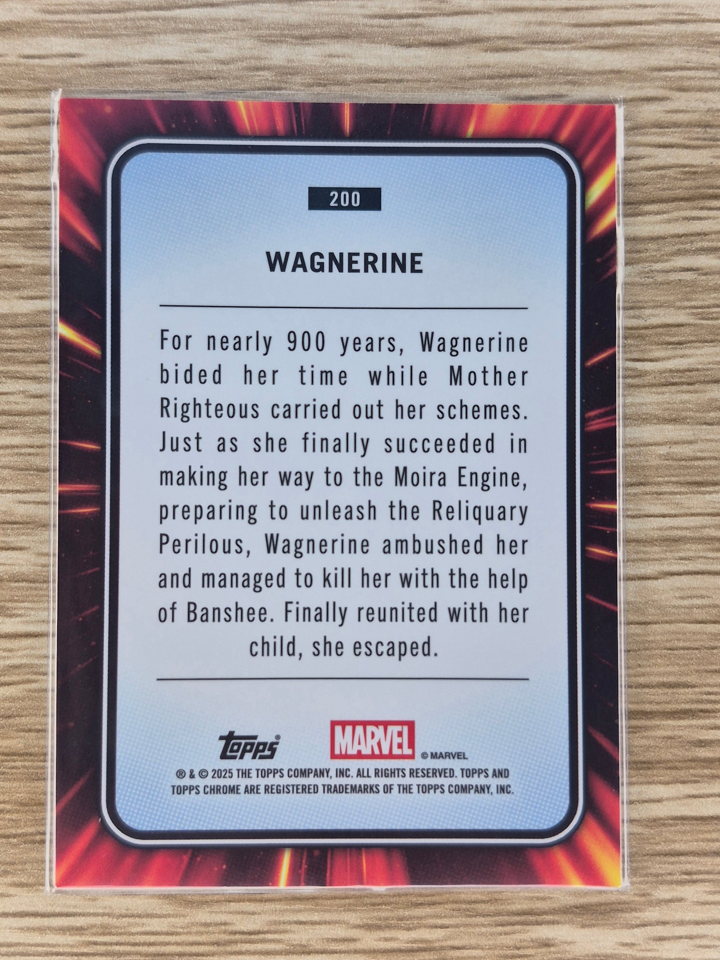 Marvel Topps Chrome 2025 Wagnerine #200 Blue Refractor (030/299)