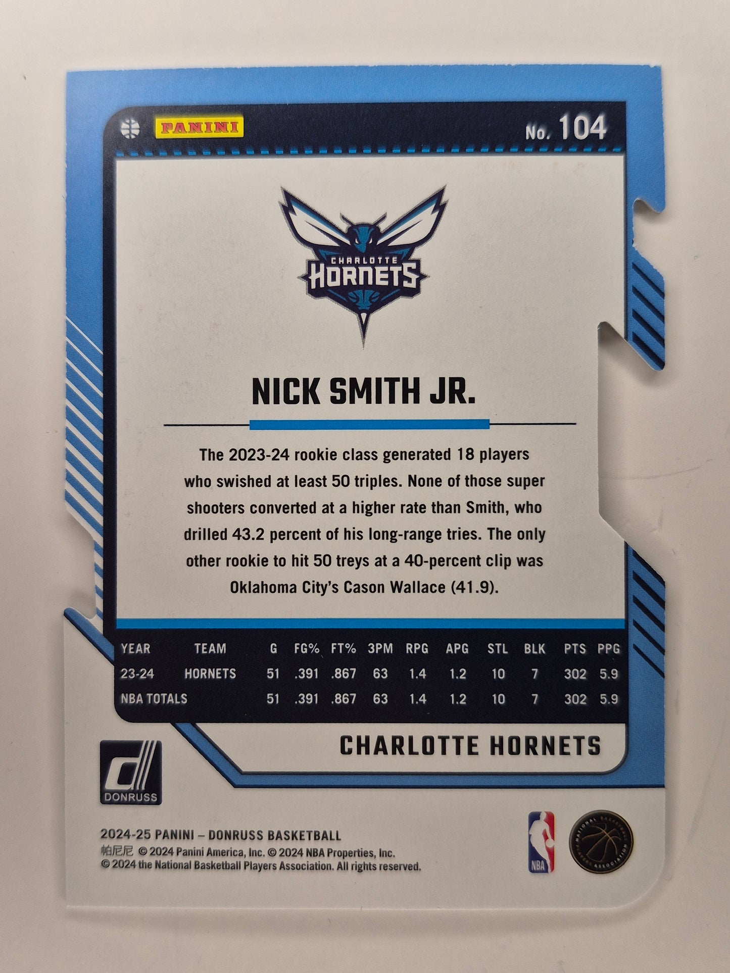 2024-25 Panini Donruss Basketball #104 Nick Smith Die Cut Press Proof 01/25 !