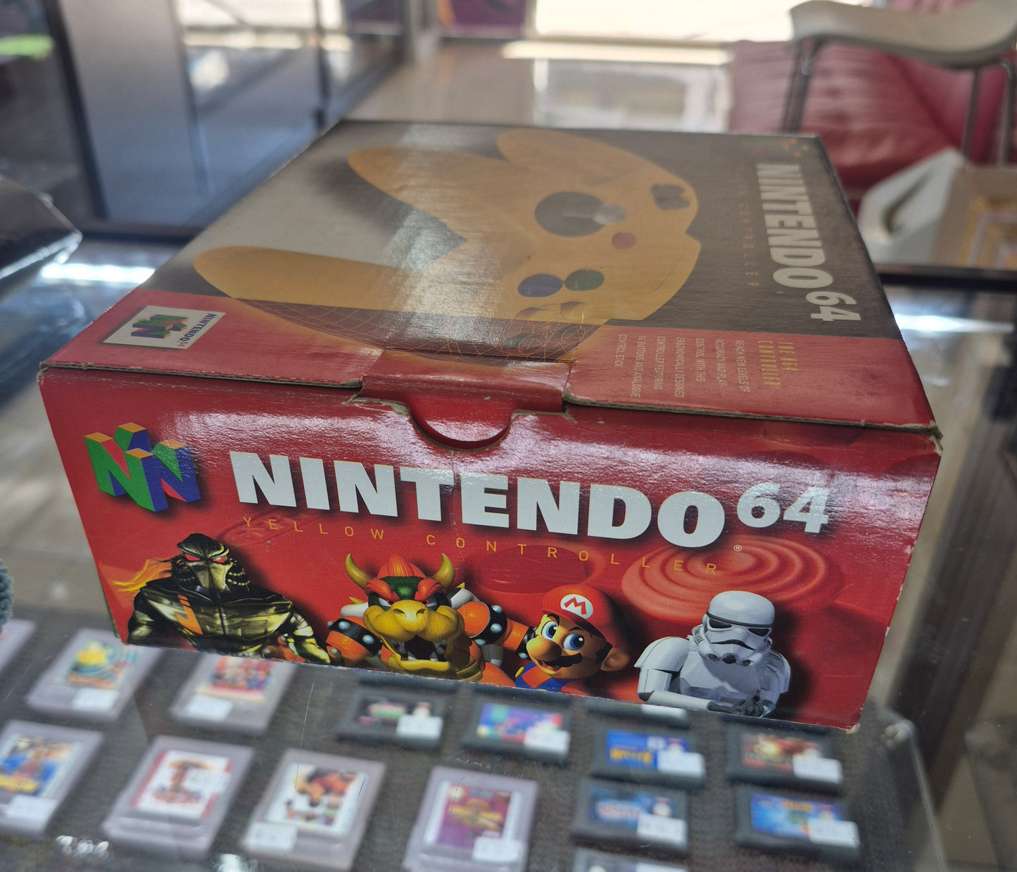Nintendo N64 Yellow Controller In Box,Tested,no insert Box in Excellent Condition