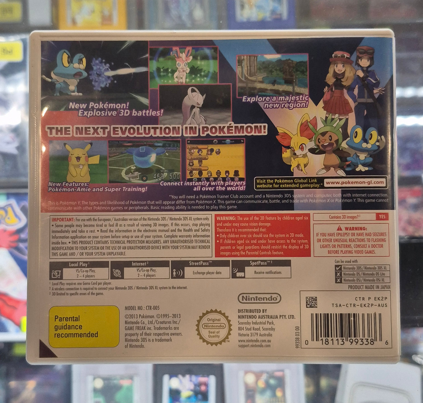 2013 Nintendo 3DS Pokémon Y in box Tested AUS PAL