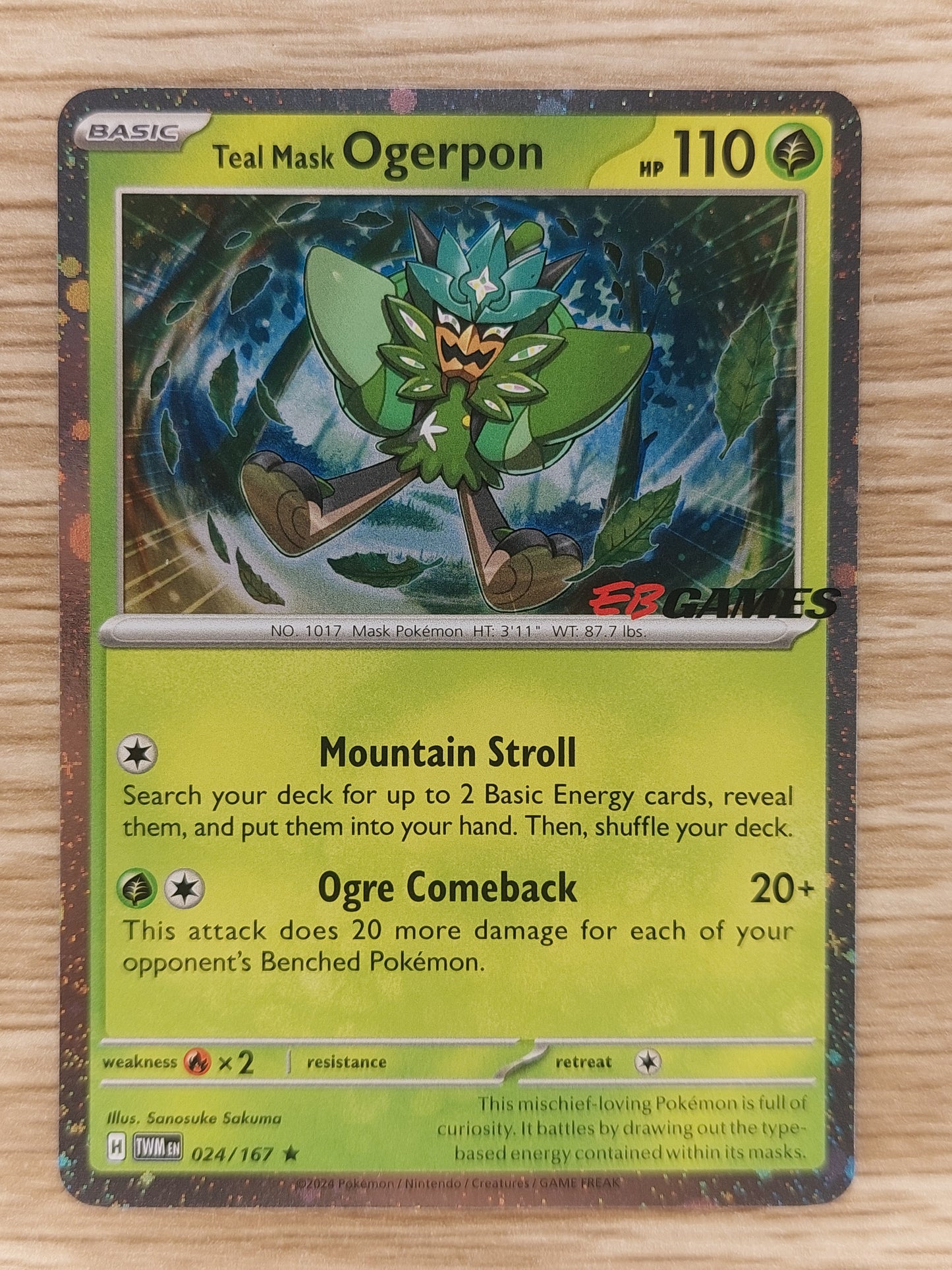 Pokemon 2024 Teal Mask Ogerpon EB Games Promo 024/167