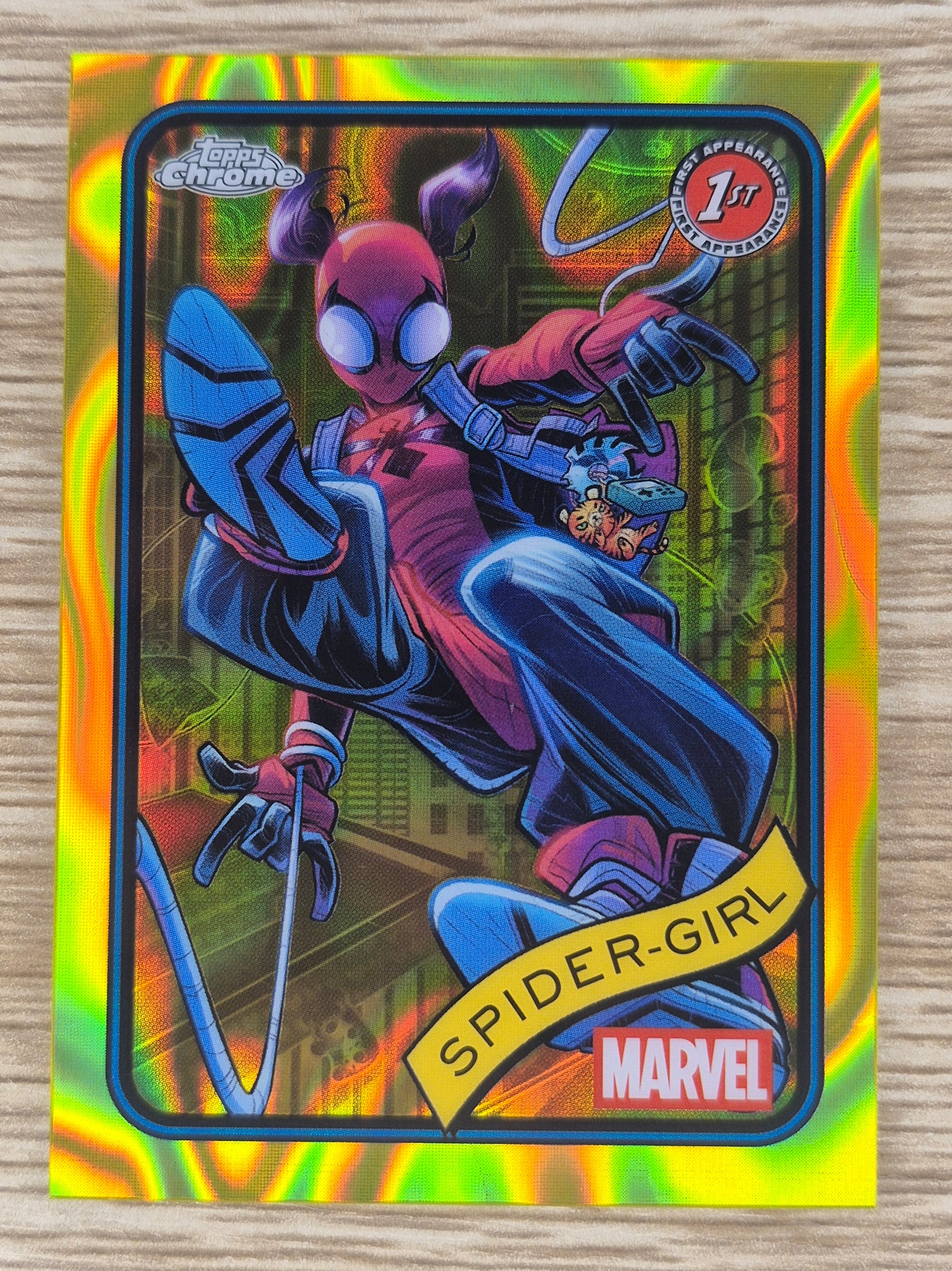 Marvel Topps Chrome 2025 Yellow Lava 1st Appearance Spider-Girl #143