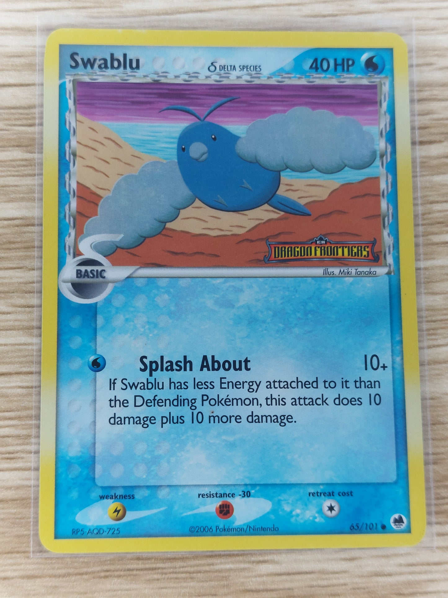 Pokemon 2006 Swablu Reverse Holo Dragon Frontiers 65/101