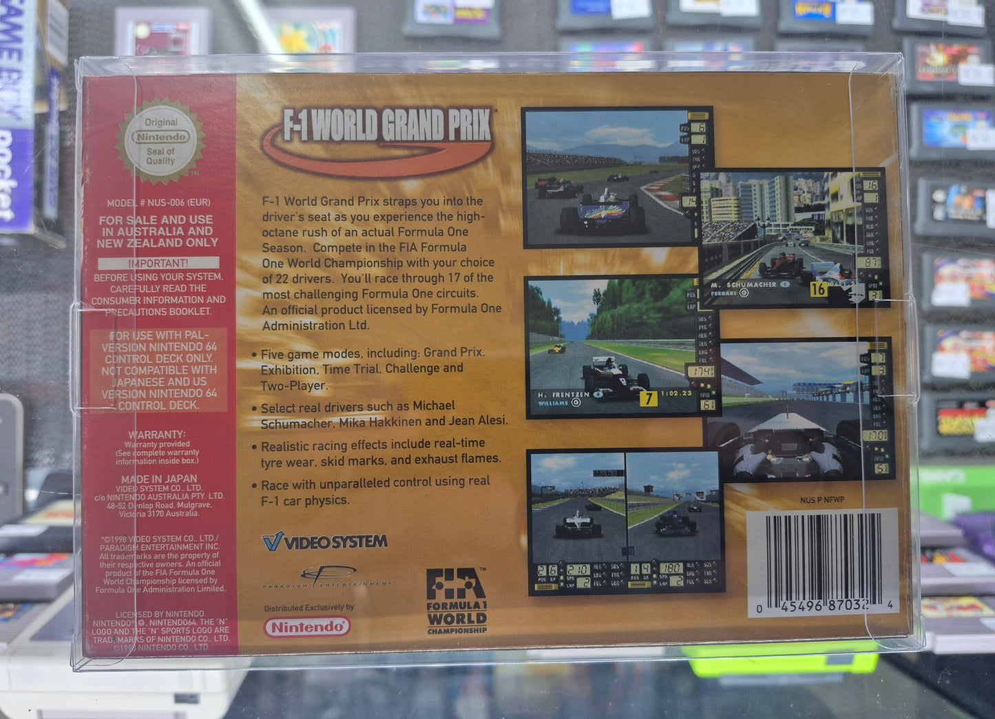 1998 Nintendo N64 F-1 World Grand Prix Complete in Box Cart like New