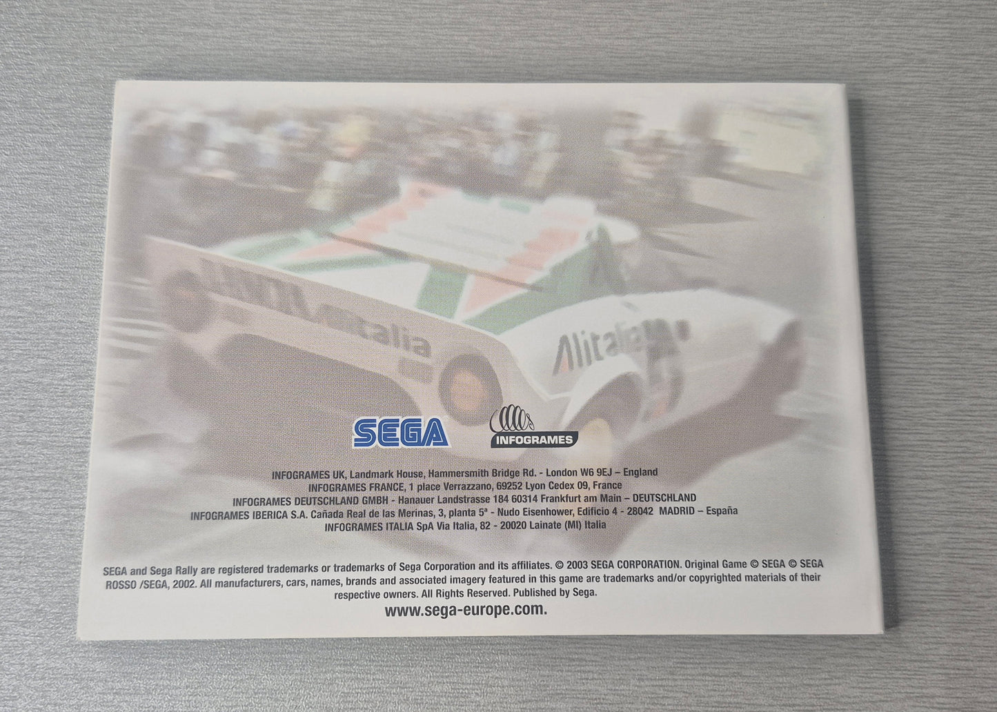 2002 C.I.B Sega Rally Championship Gameboy Advance Licensed by Nintendo