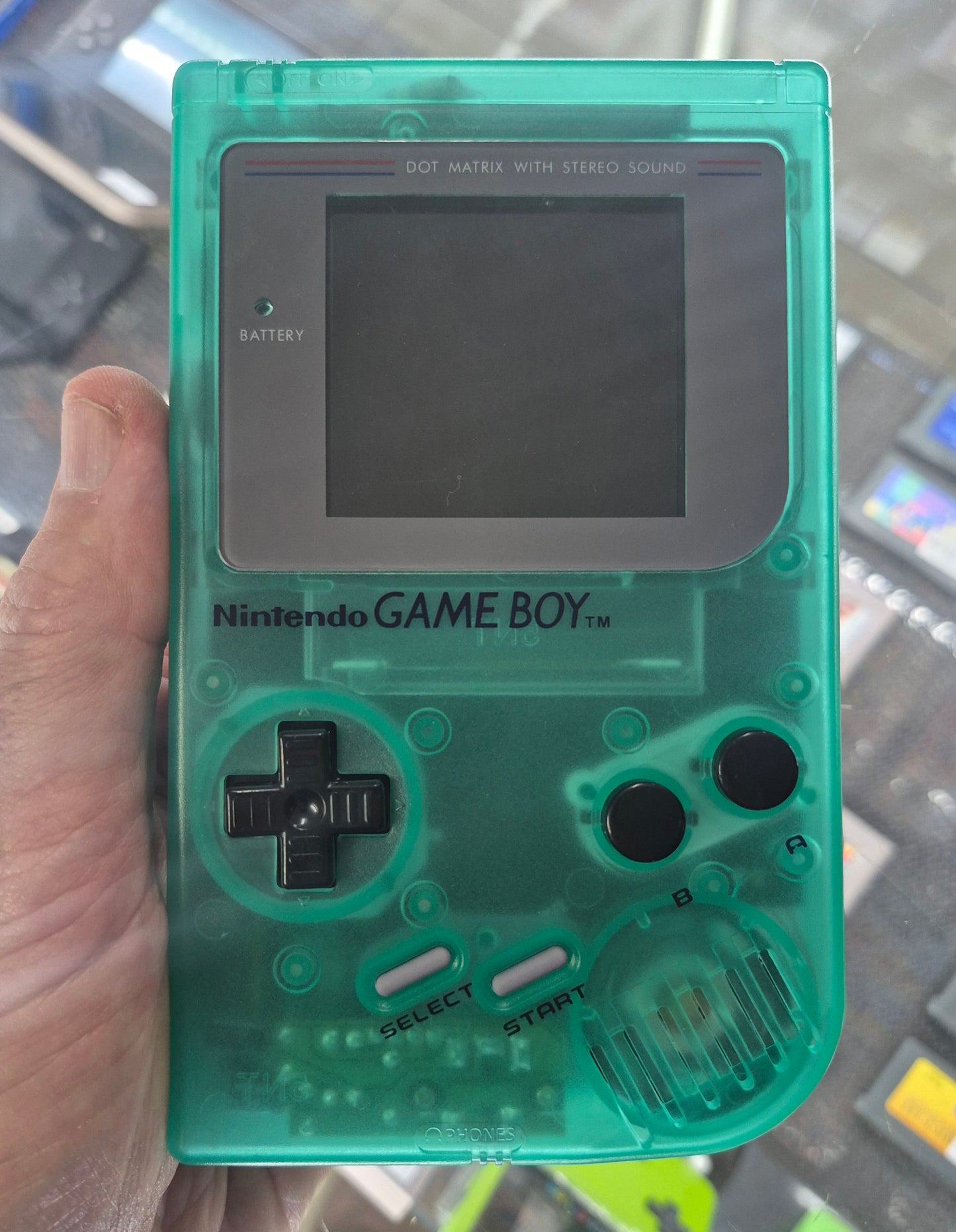 1989 Nintendo Gameboy Game Boy Original DMG-01 IPS BACKLIT SCREEN-CLEAR GREEN CASE Glow In The Dark !!