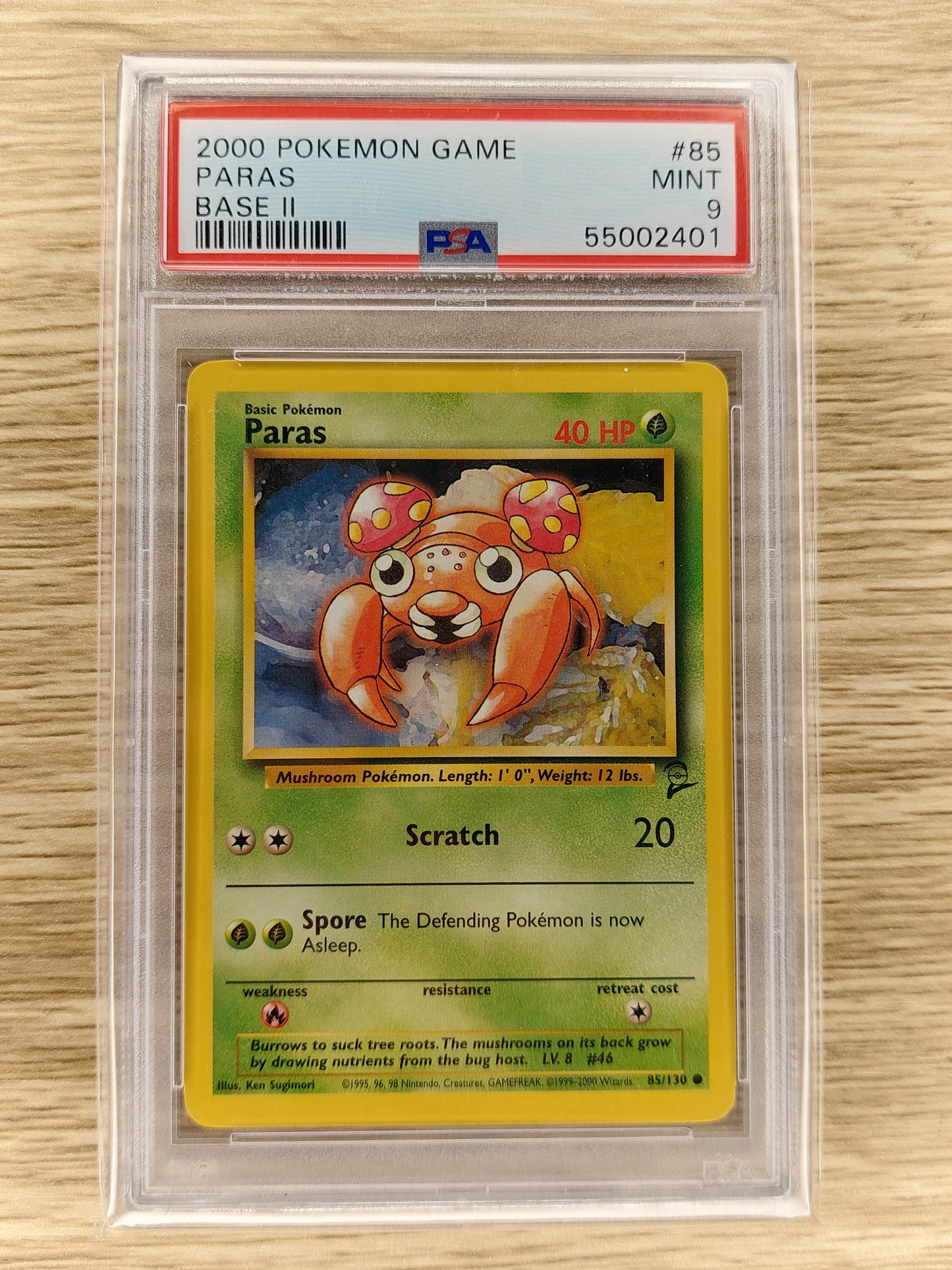 Pokemon 2000 Paras Common Base Set 2 85/130 PSA 9