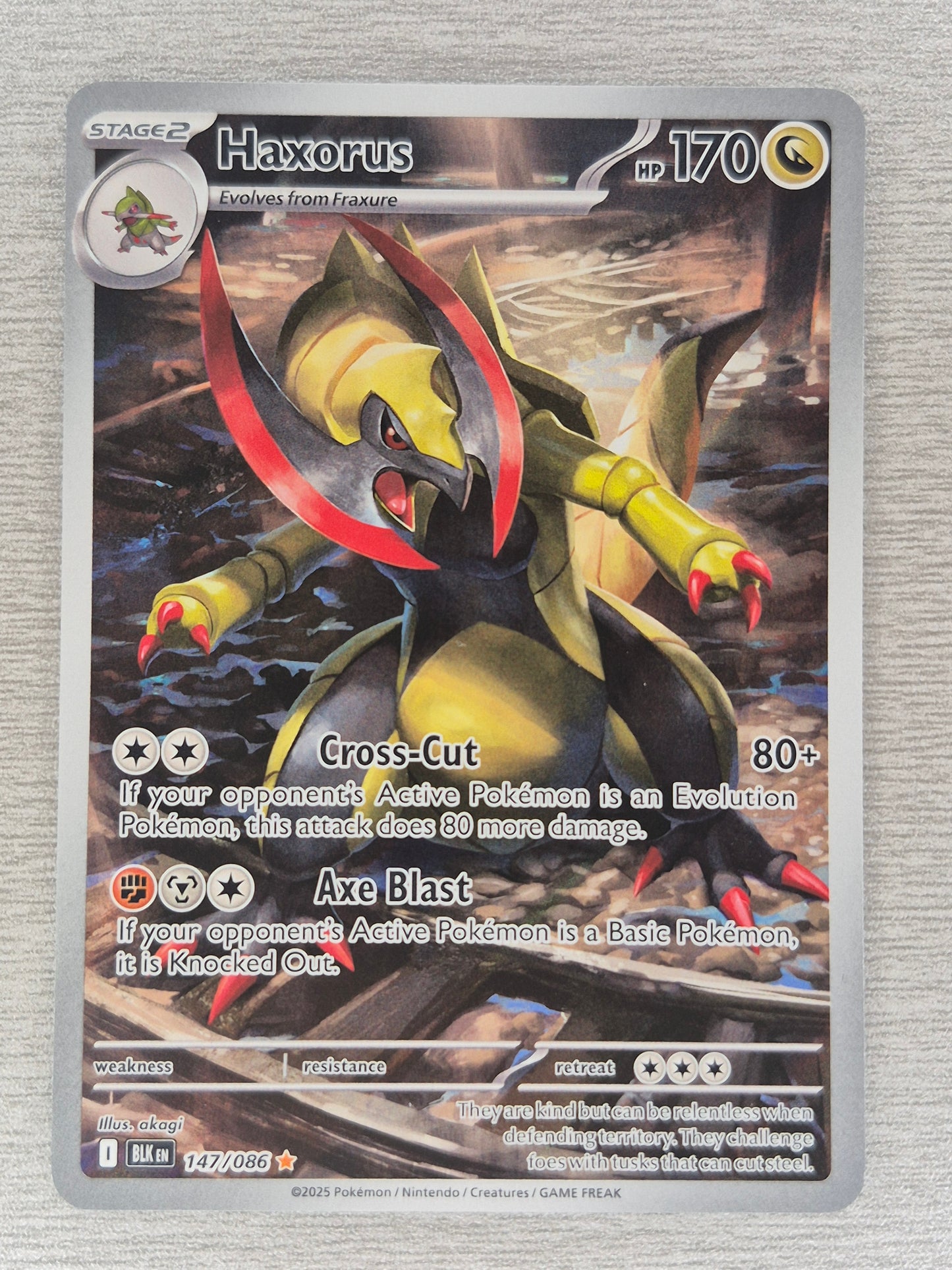 Haxorus 147/086 Illustration Rare Pokemon Scarlet & Violet Black Bolt