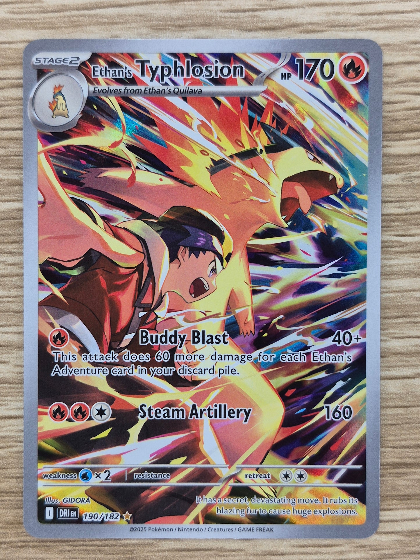POKEMON ETHANS TYPHLOSION 190/182 IR ILLUSTRATION RARE DESTINED RIVALS
