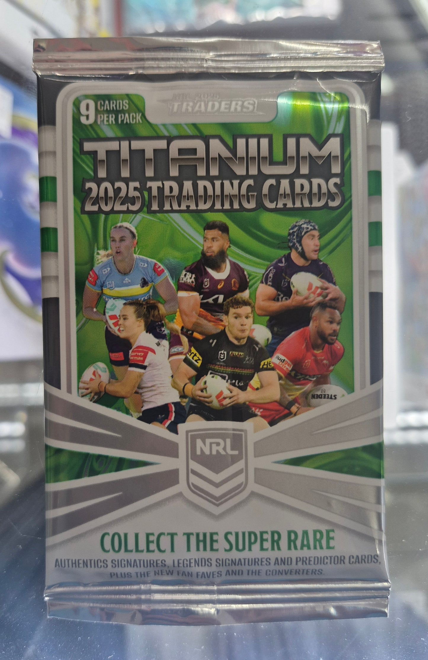 NRL TRADERS 2025 TITANIUM HOBBY PACK (9 Cards)