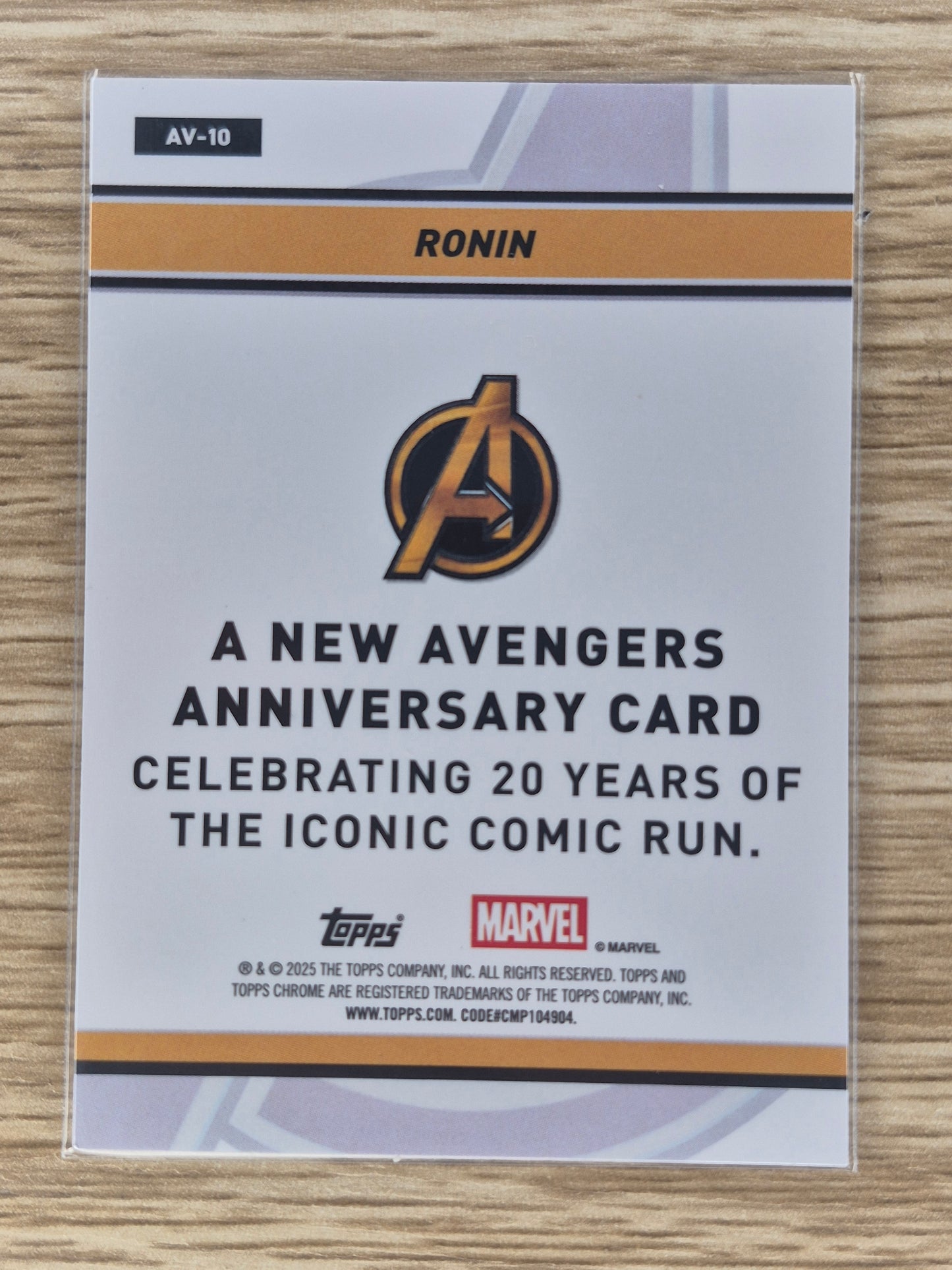 2025 Topps Chrome Marvel Ronin New Avengers Anniversary #AV-10