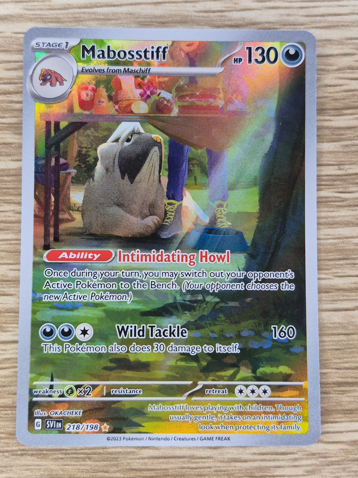 Mabosstiff 218/198 Full Art Illustration Rare - Pokemon Scarlet & Violet - NM