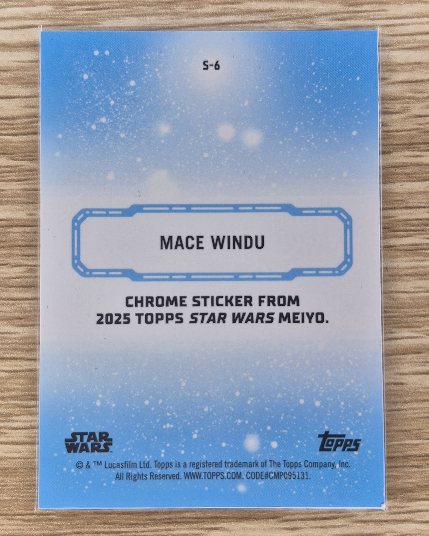 2025 Topps Star Wars Meiyo Chrome Sticker Mace Windu RED #5/5 S-6