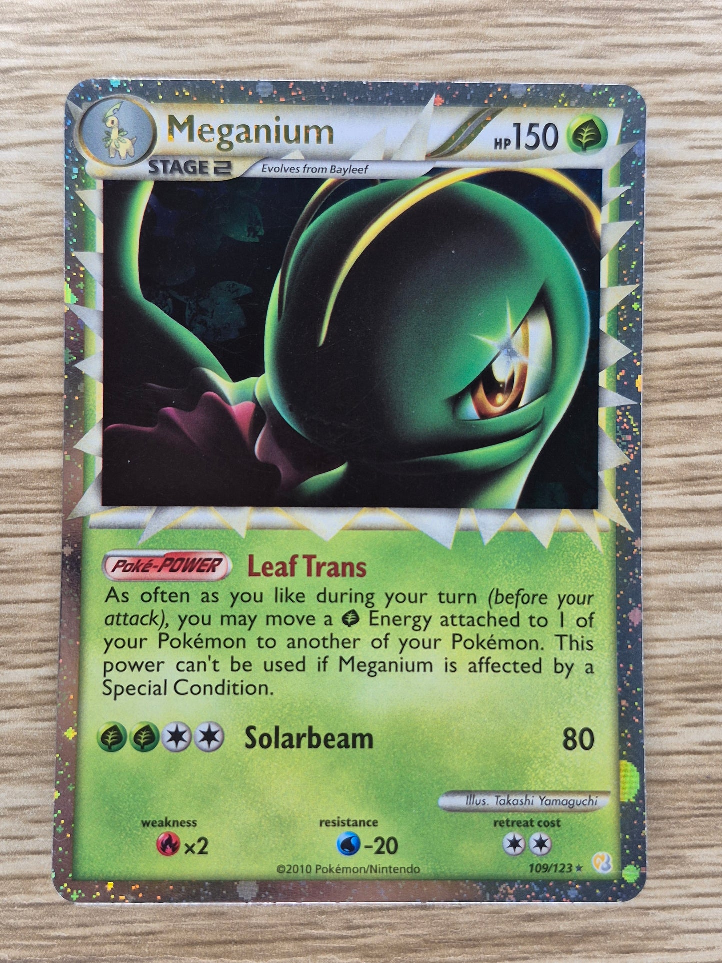 Pokémon TCG Meganium Prime Heartgold & Soulsilver 109/123 Holo Rare LP