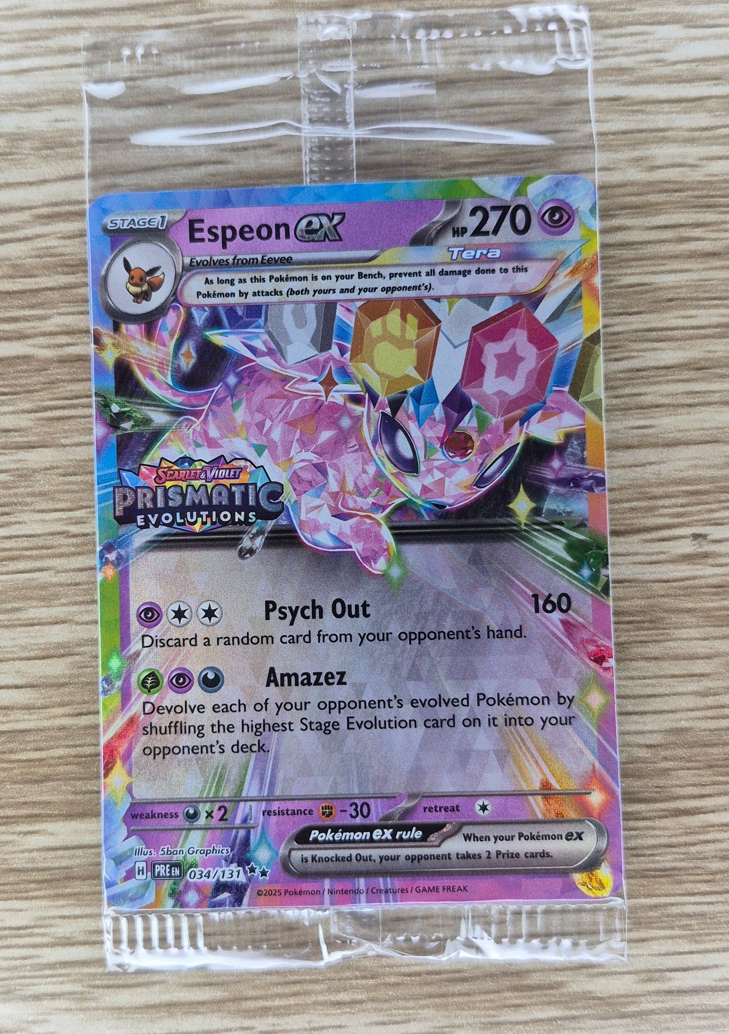 Pokemon Prismatic Evolutions Espeon EX Stamped Promo Sealed 036/131
