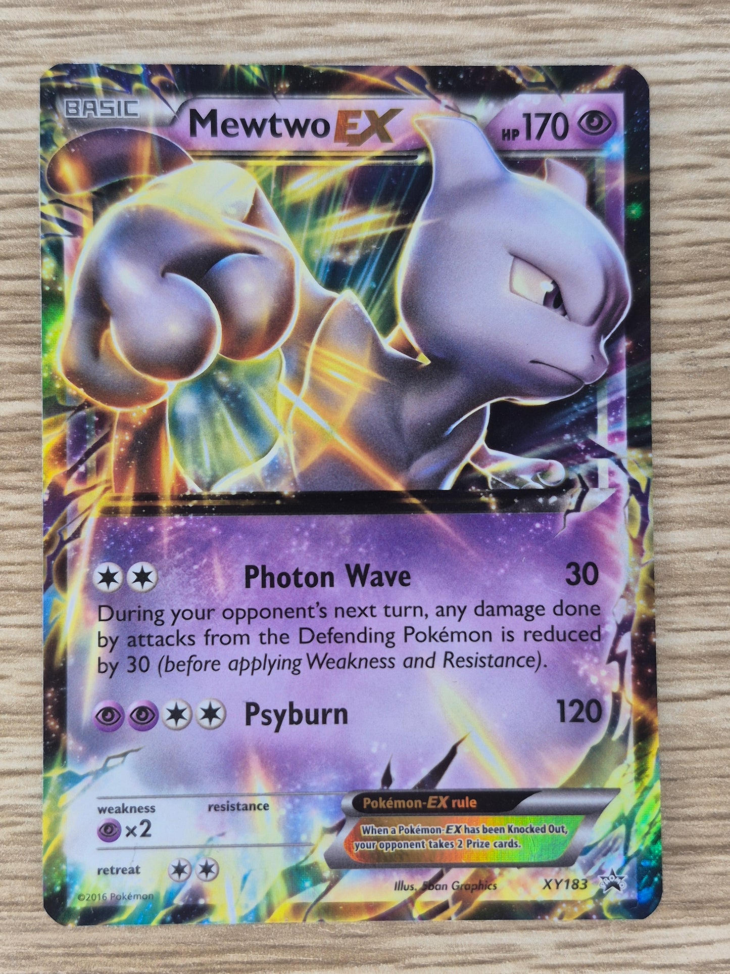 Pokemon Card Mewtwo EX XY183 Black Star Promo LP