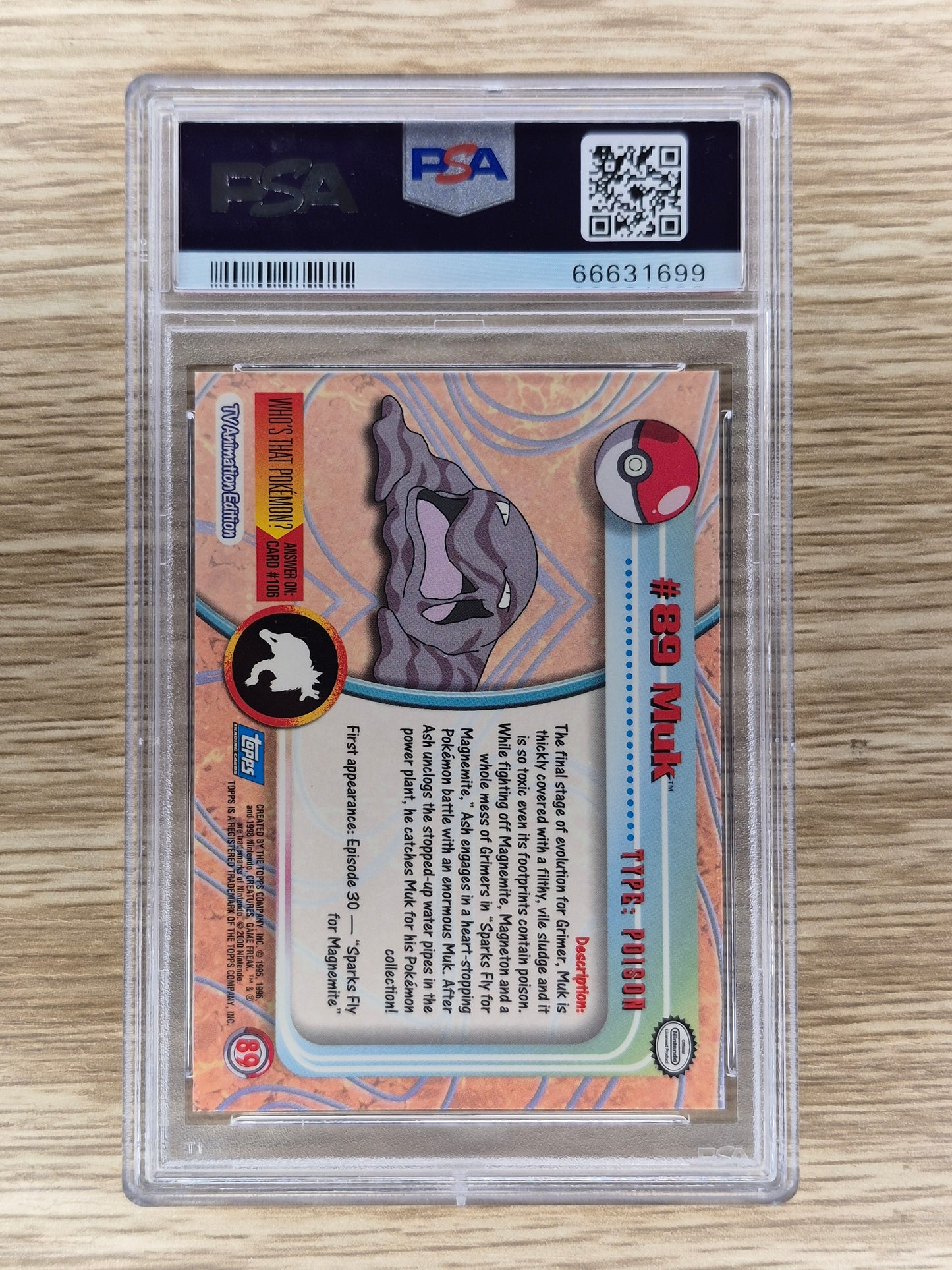 2000 Pokémon Topps #89 Muk Non Holo PSA 7