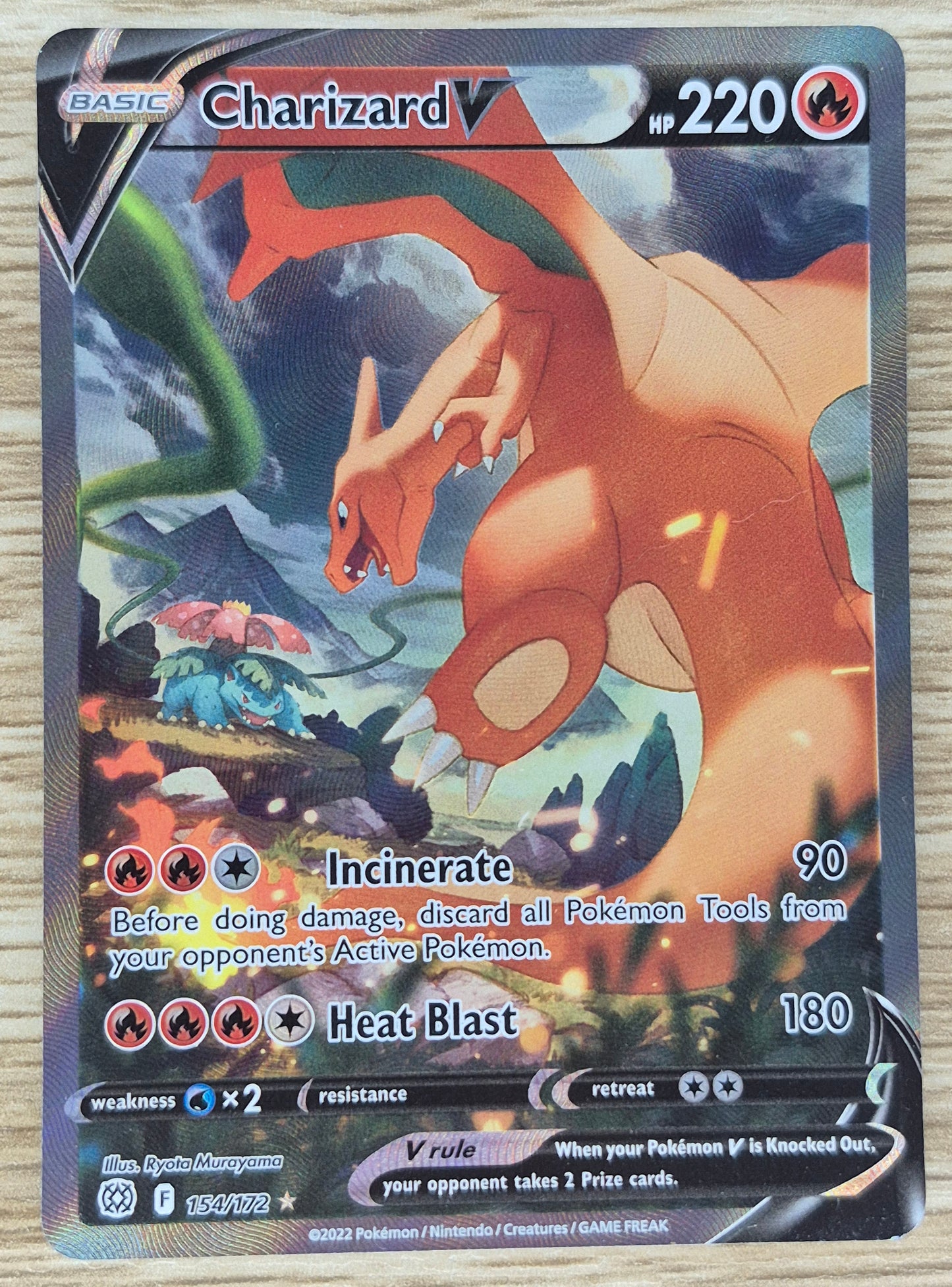 2022 Pokémon Brilliant Stars 154/172 Charizard V Alt Art