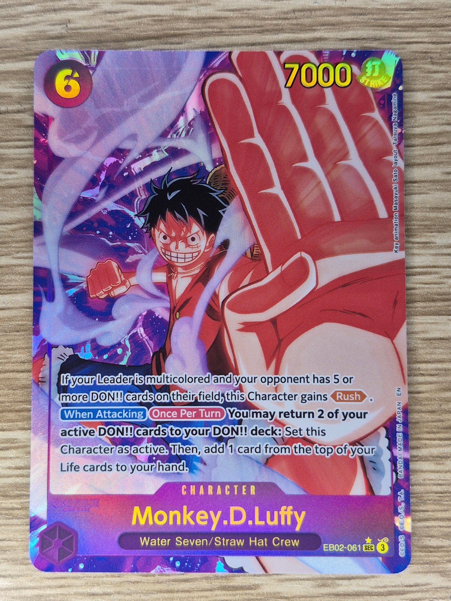 ONE PIECE Monkey.D.Luffy (Alt Art) EB02-061 SEC Anime 25th Collection English NM