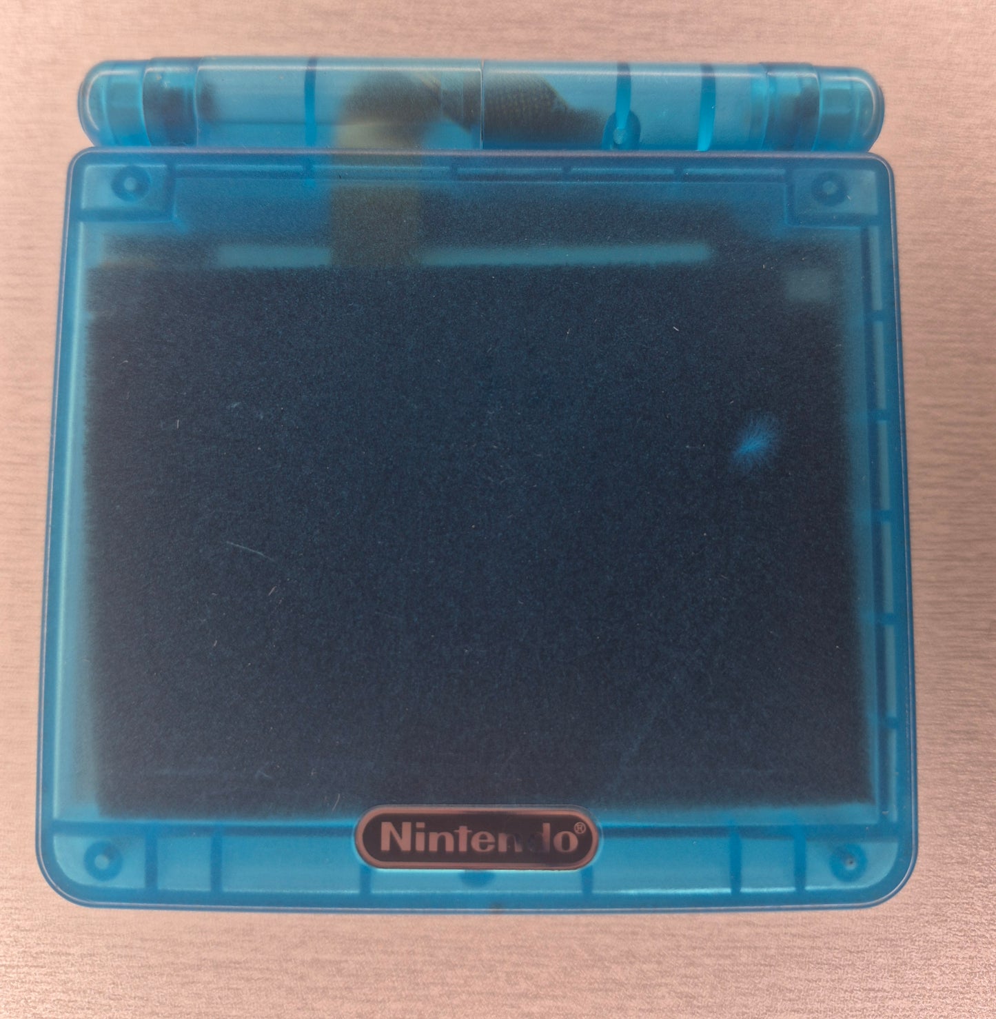 Original Nintendo Gameboy Advance SP New Backlit Screen,SEE Through(GITD) Blue Case,NEW Battery, Tested Inc.usb charger.