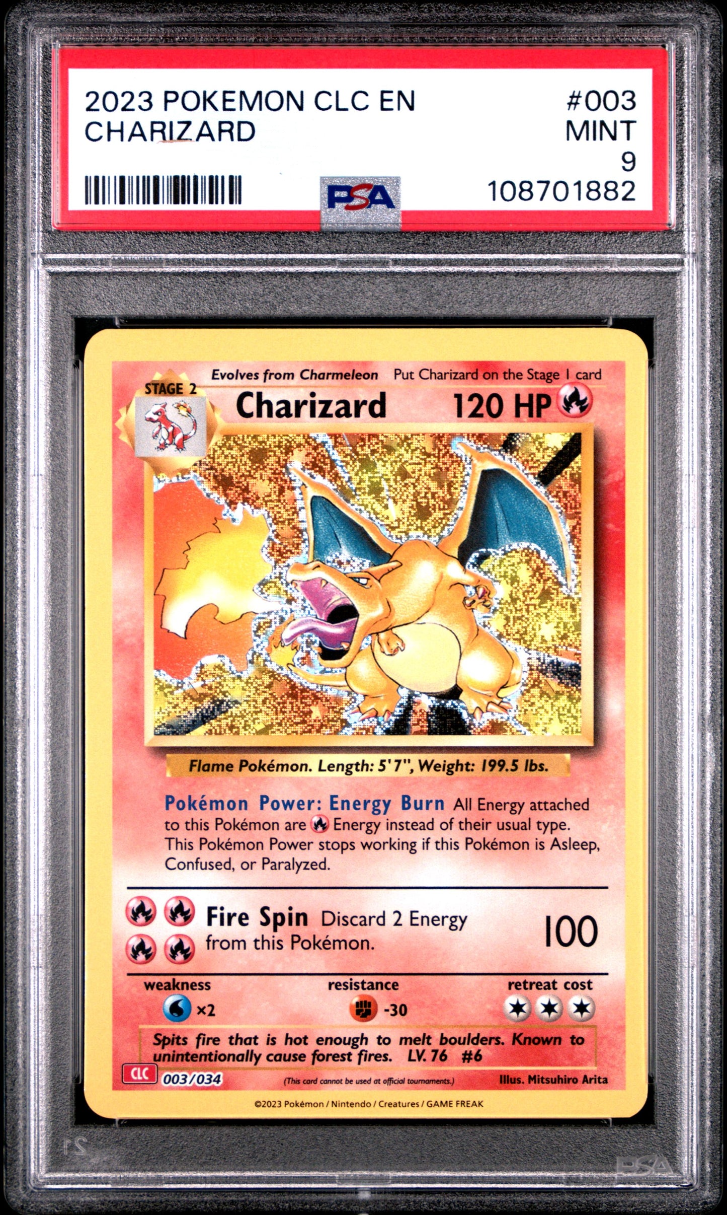 2023 POKEMON CLC- CLASSIC CHARIZARD & HO-OH EX DECK #003 CHARIZARD PSA 9