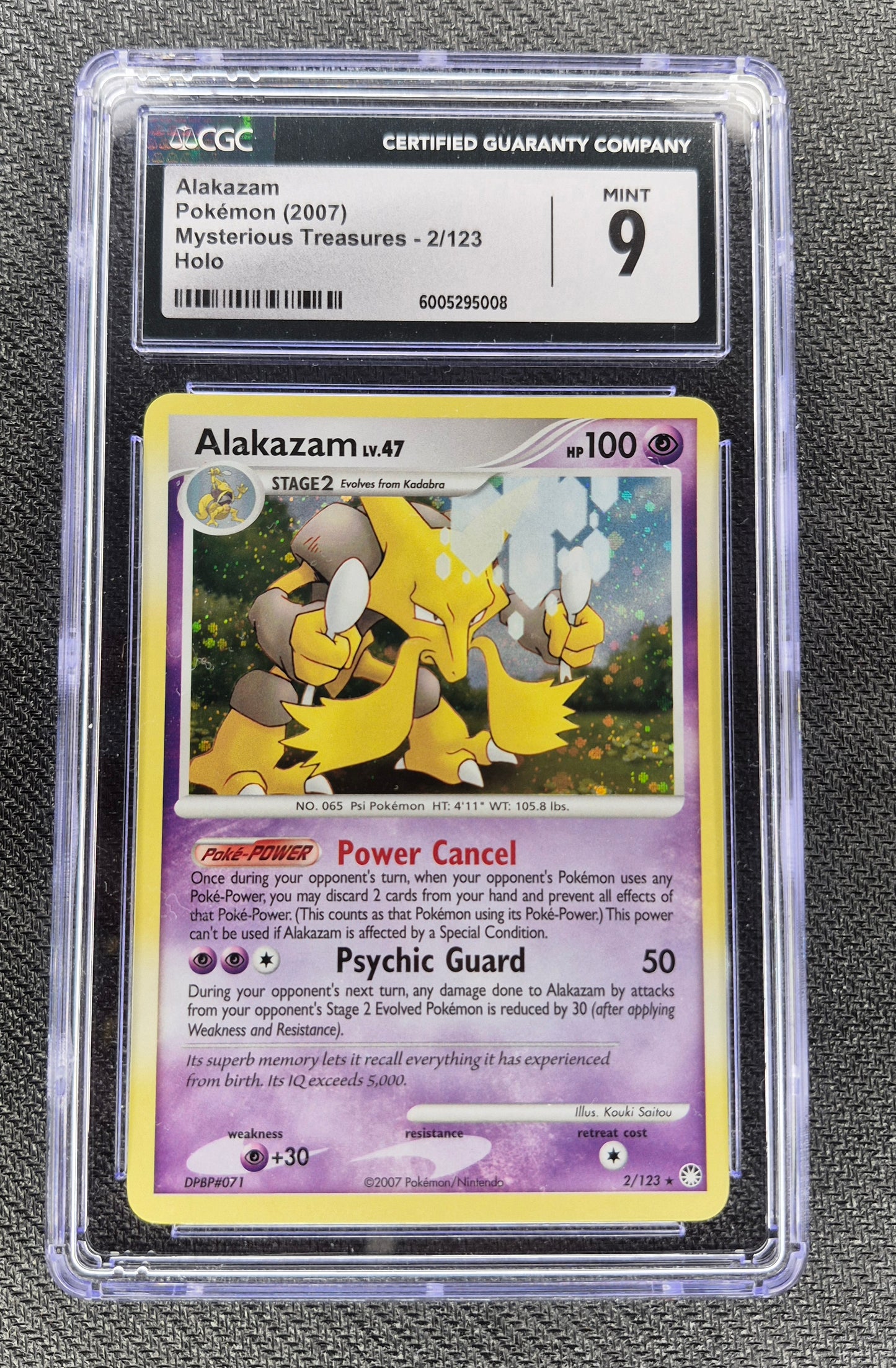 2007 Pokémon Mysterious Treasures 2/123 Alakazam Holo CGC 9