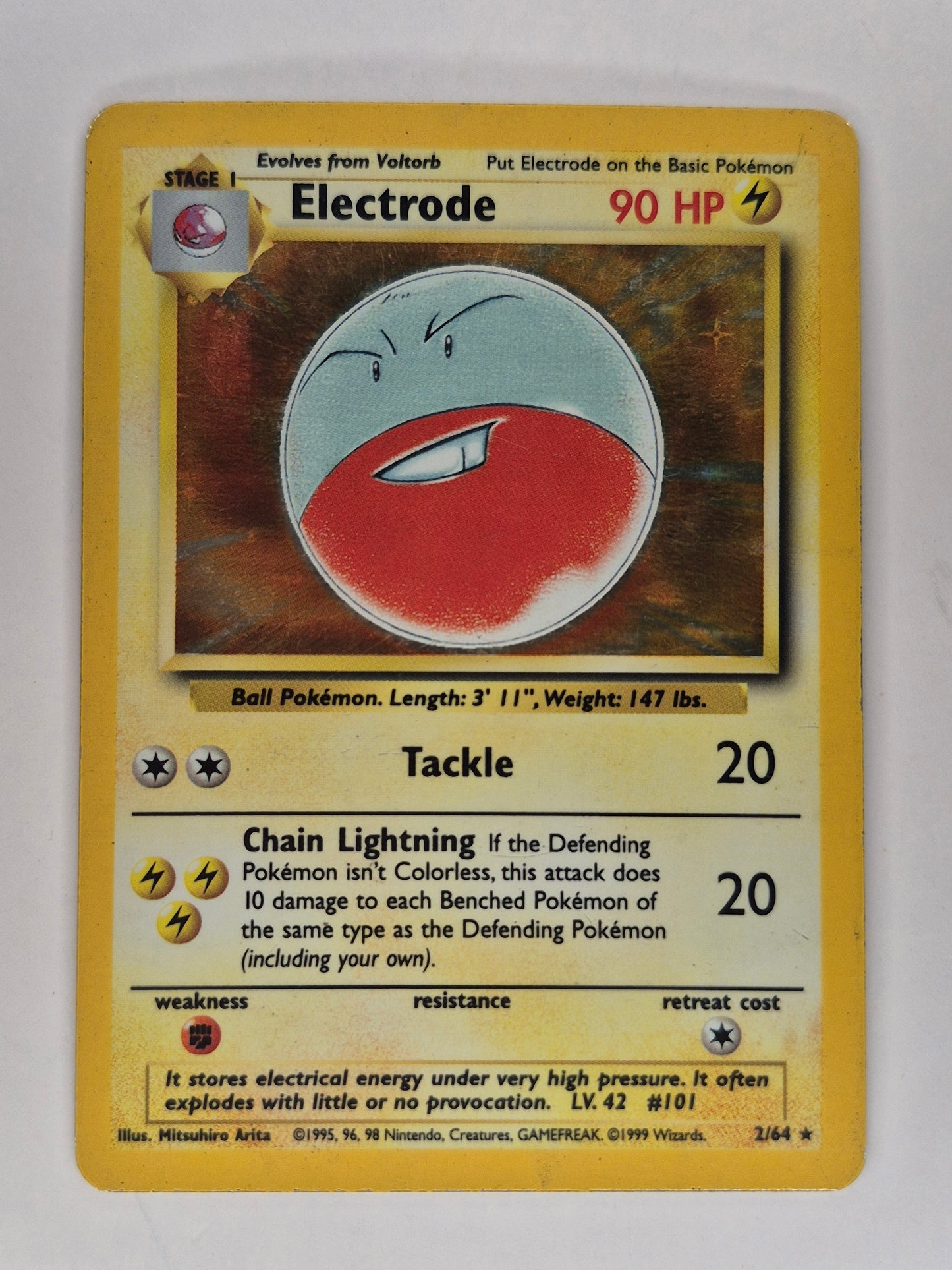Pokemon TCG - Electrode 2/64 - Holo Rare - Jungle * No Symbol Error * MP