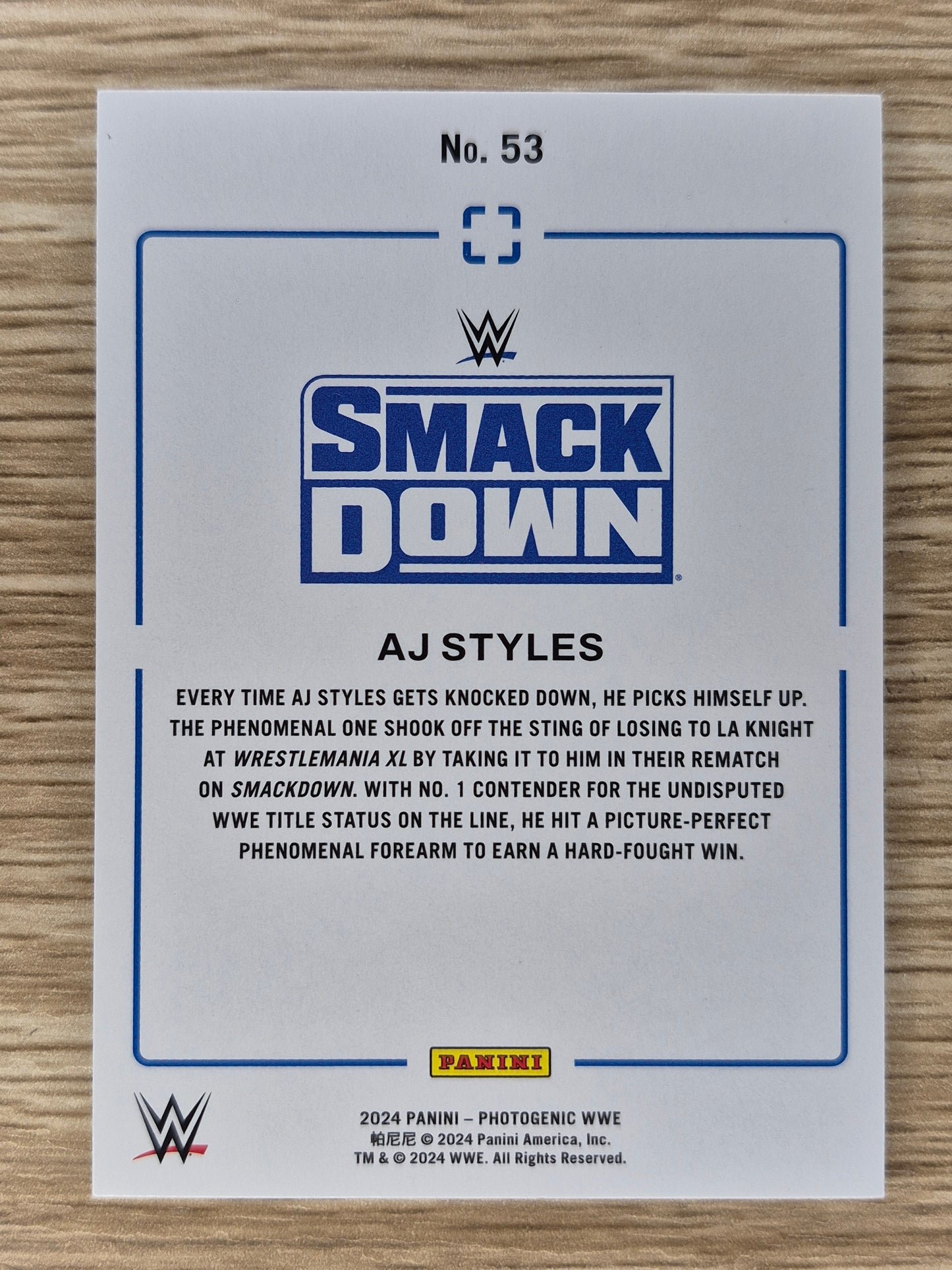 2024 Panini PhotoGenic WWE Maze #53 AJ Styles SmackDown /25