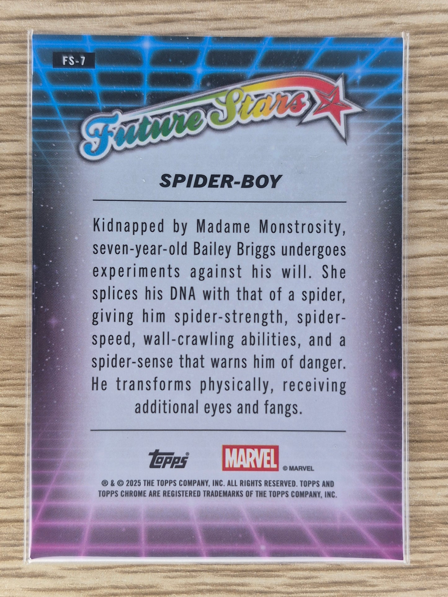 2025 Topps Chrome Marvel Future Stars FS-7 Spider-Boy NR MT