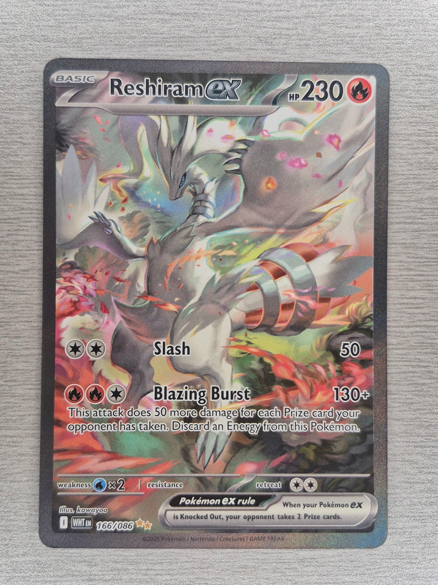 2025 Pokemon Reshiram ex Special Illustration Rare White Flare 166/086