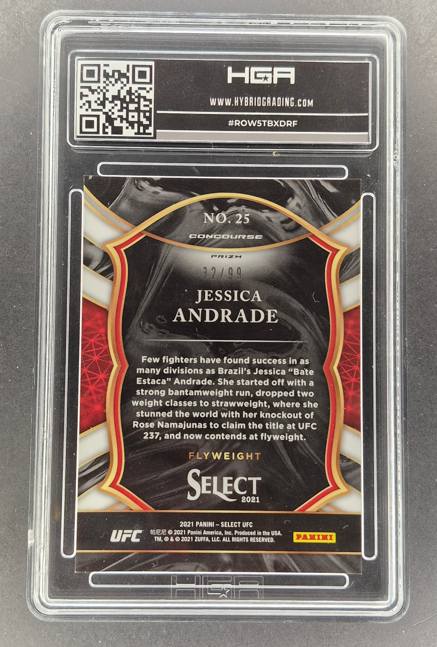 2021 Select UFC Concourse Jessica Andrade Blue Disco #25 32/99 HGA 9.5