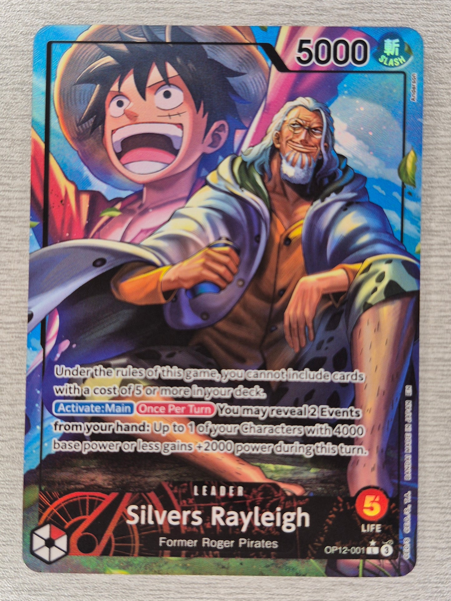 Silvers Rayleigh (Alt Art) One Piece Legacy Of The Master Leader OP12-001