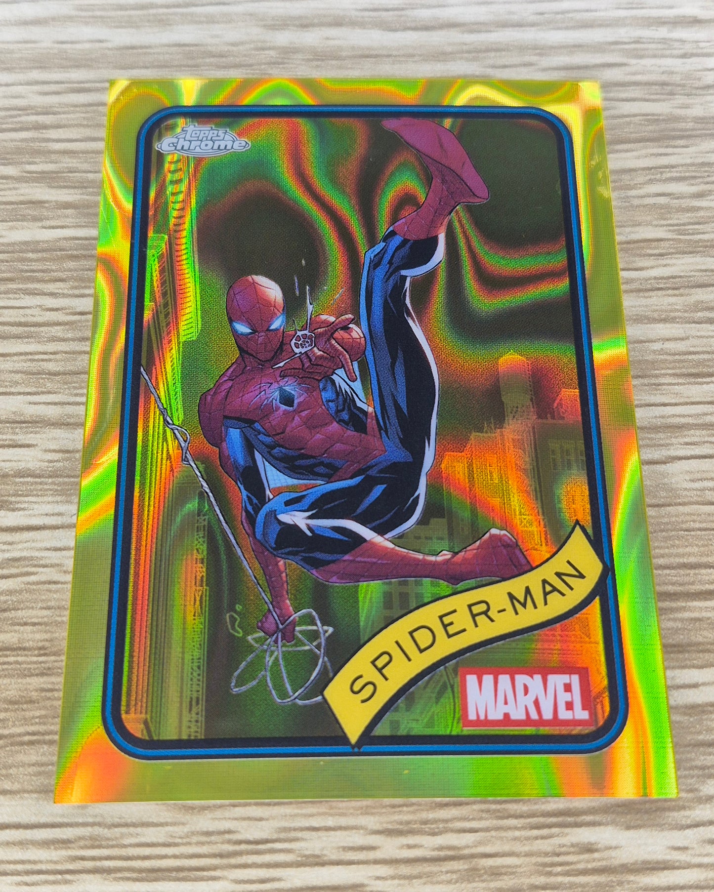 Marvel Topps Chrome 2025 Yellow Lava Spider-Man #101