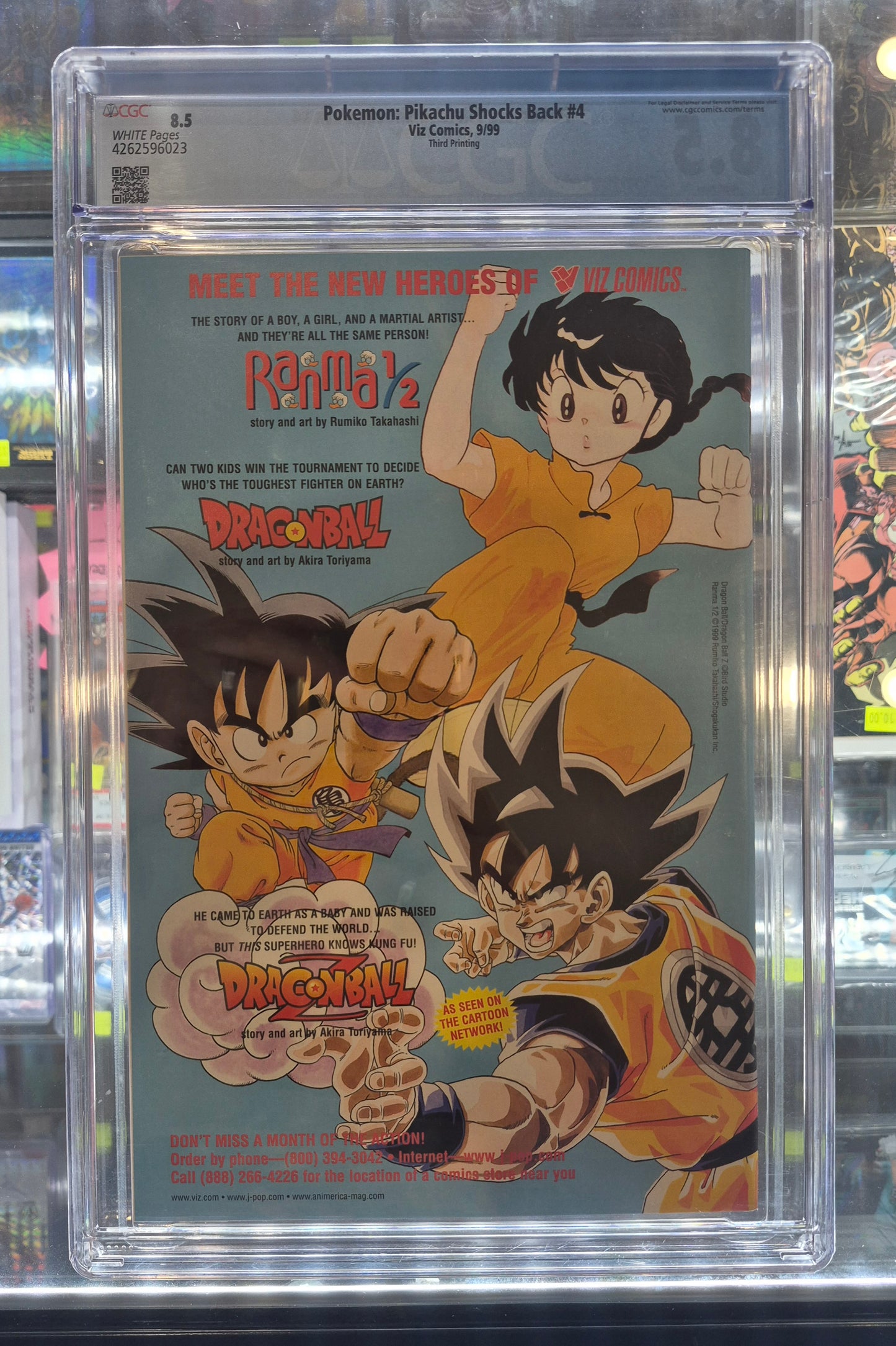 1999 Pokémon:Pikachu Shocks back #4 Viz Comics CGC 8.5