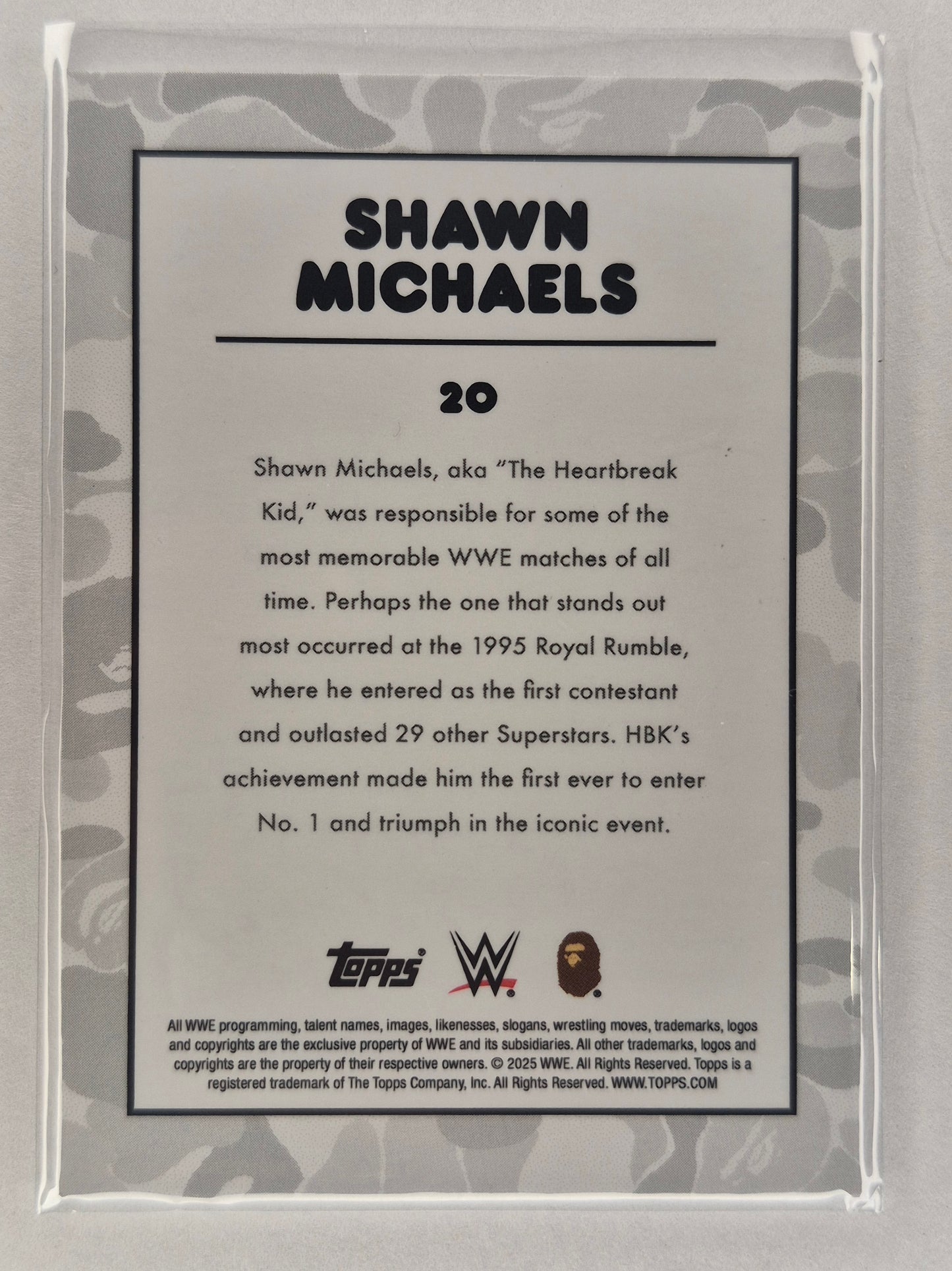2025 Topps WWE x BAPE #20 Shawn Michaels Base Green Camo