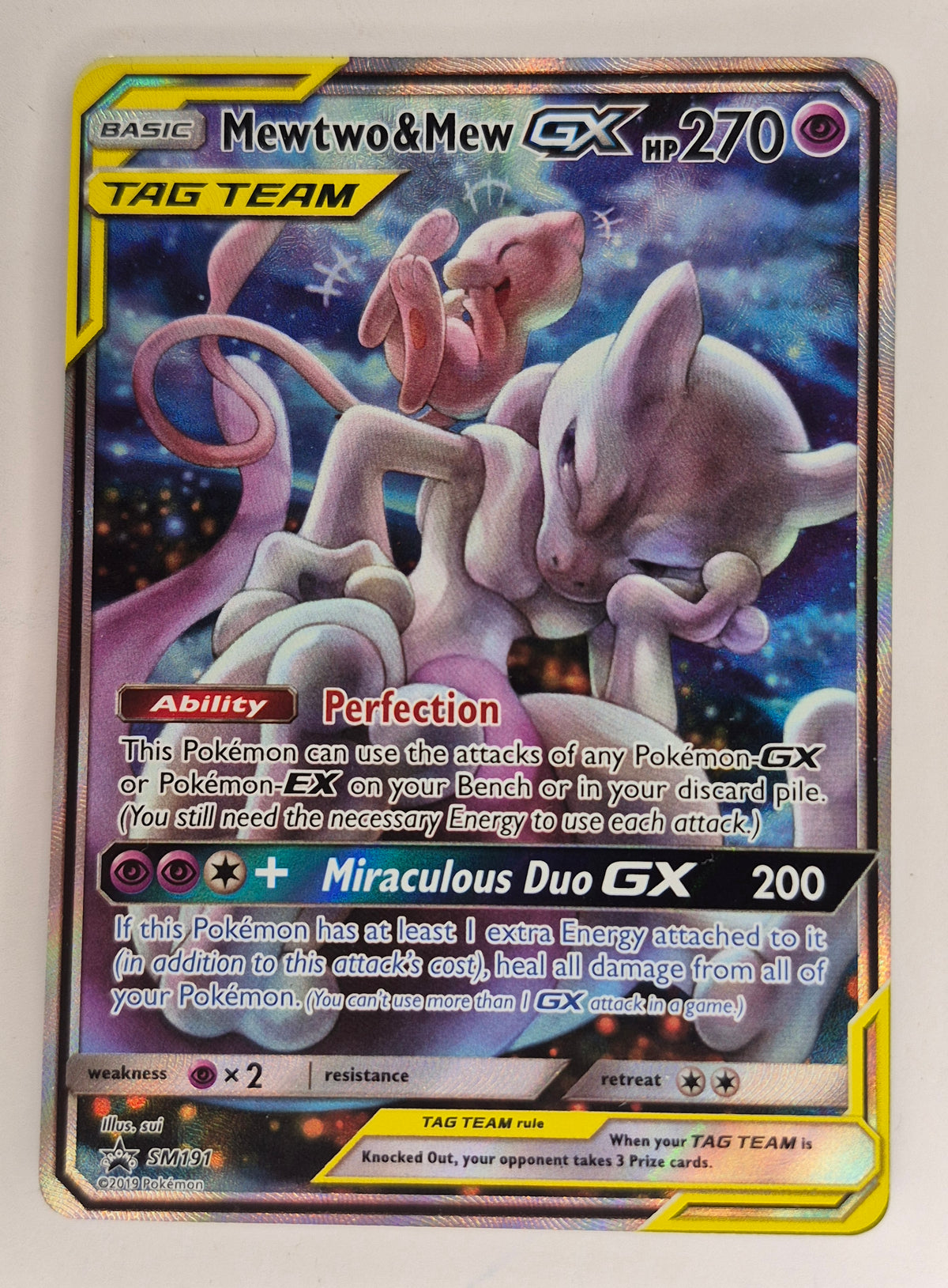 2019 Pokemon Mewtwo & Mew GX Tag Team SM191 Black Star Promo LP