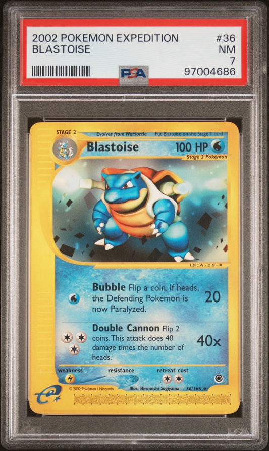 2002 Pokémon Expedition 36/165 Blastoise Non Holo PSA 7 NM