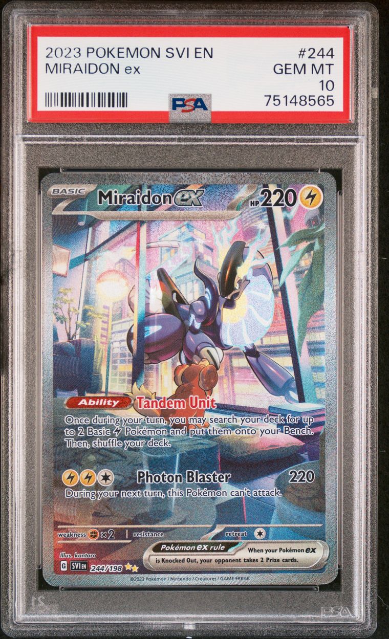 2023 Pokemon Scarlet & Violet 244/198 Miriadon EX PSA 10