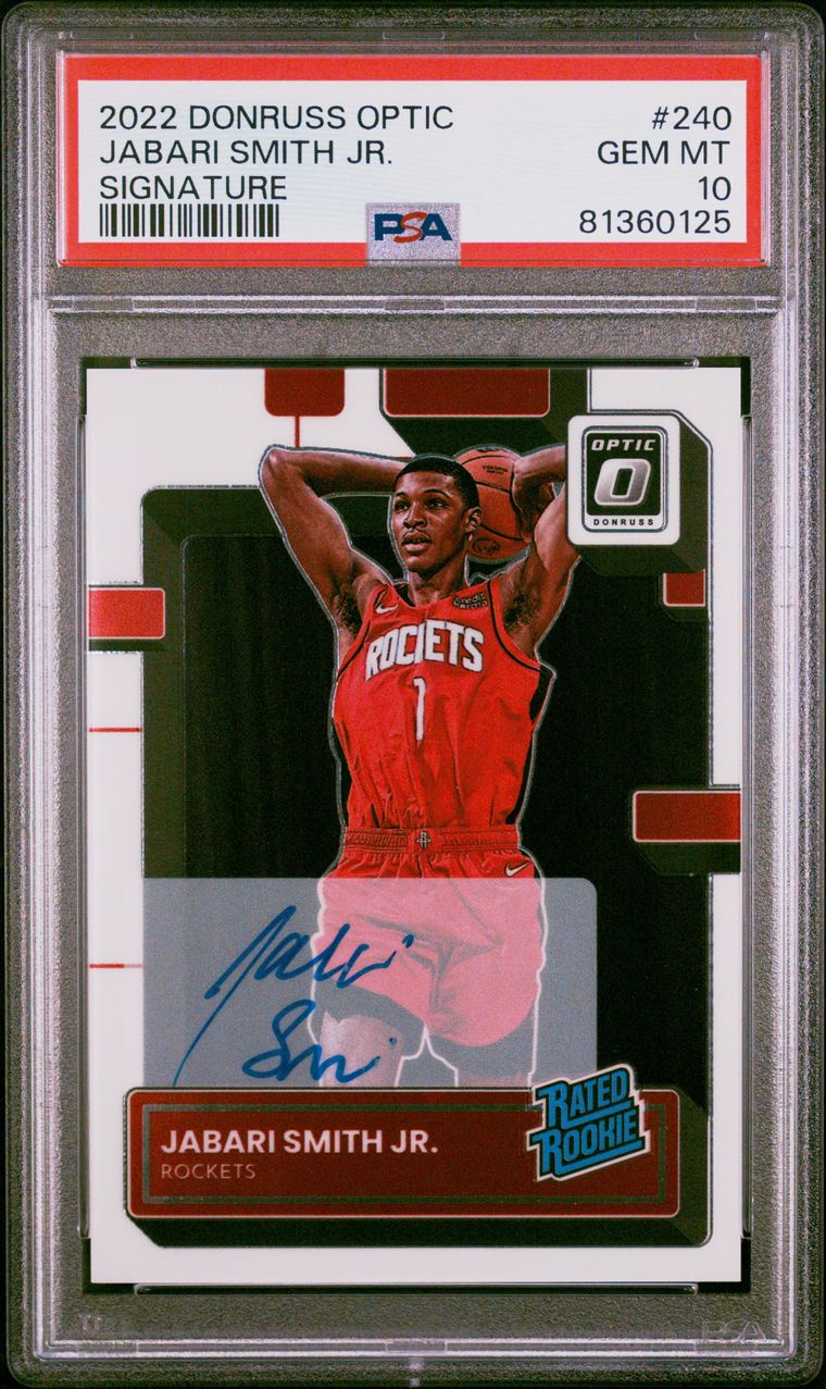 2022 Donruss Optic NBA #240 Jabari Smith Jr. Rated Rookie Auto PSA 10