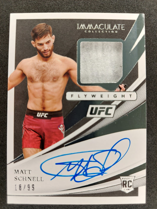 2021 Panini Immaculate UFC - MATT SCHNELL #101 - RC Rookie On-Card Auto /99