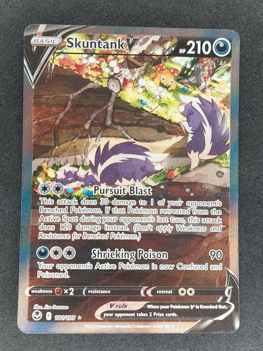 2022 Pokemon Silver Tempest Skuntank V Alt Full Art Ultra Rare 181/195