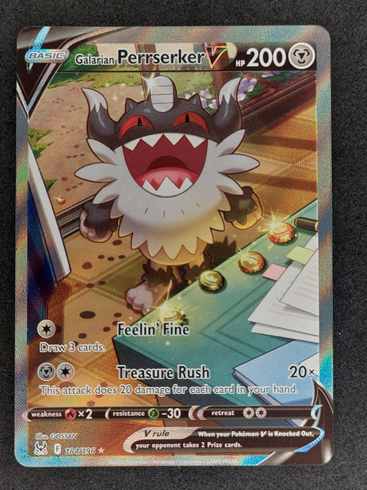 2022 Pokemon Lost Origin Galarian Perrserker V Alt Art 184/196