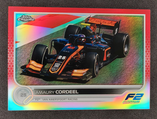 Amaury Cordeel 2022 Topps Chrome Formula One #150 Red Refractor 4/5