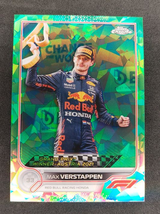 Max Verstappen 159 Red Bull Topps F1 Chrome 2022 Green Sapphire Parallel 38/75