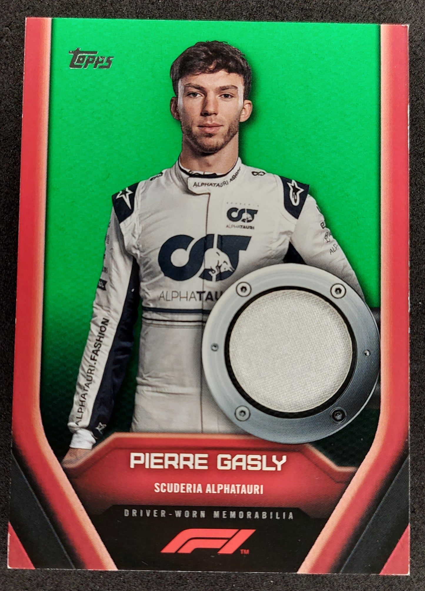 2022 Topps  Formula 1 Flagship  - Pierre Gasly - Relic #F1RL-PG Green 01/75